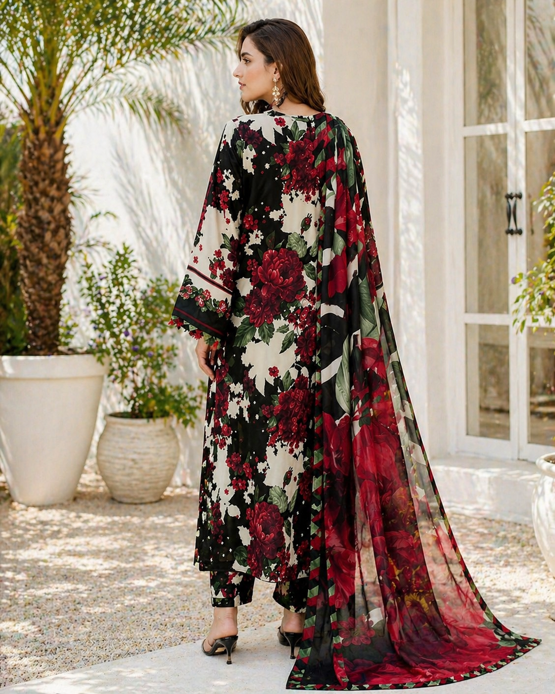 Unstitched Women Dress Linen 100% Quality Winter Fashion Trendy New Arrival Printed 3pc Dress For Women