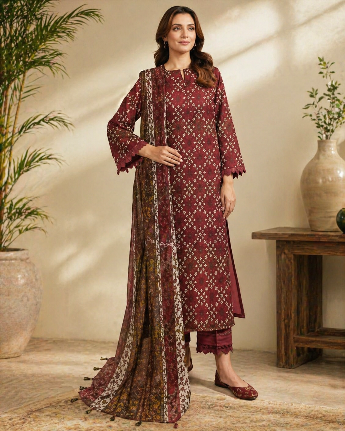 Unstitched Women Dress Lawn 100% Quality Samar's Fashion Trendy New Arrival Printed 3pc Dress For Women