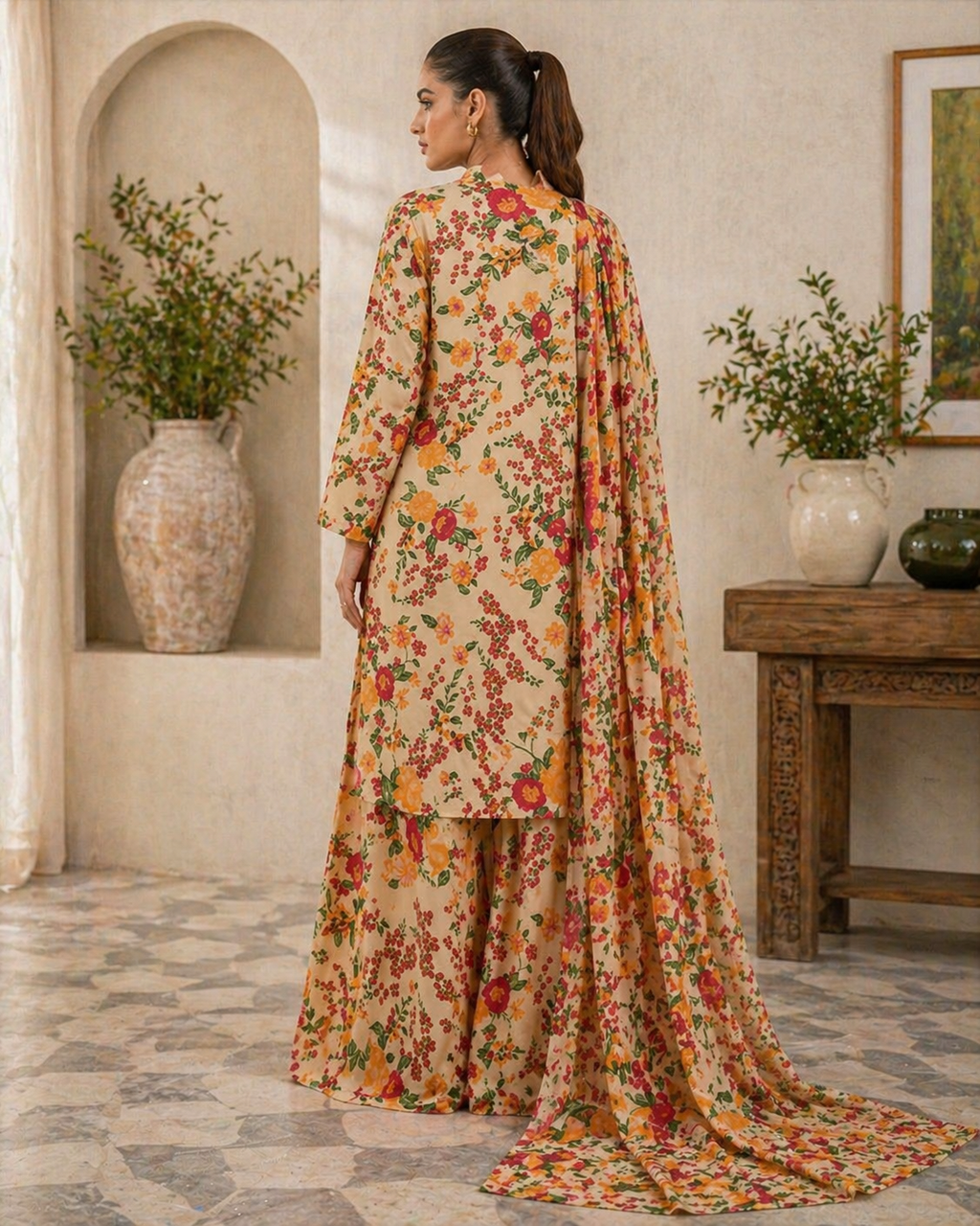 Unstitched Women Dress Linen 100% Quality Winter Fashion Trendy New Arrival Printed 3pc Dress For Women