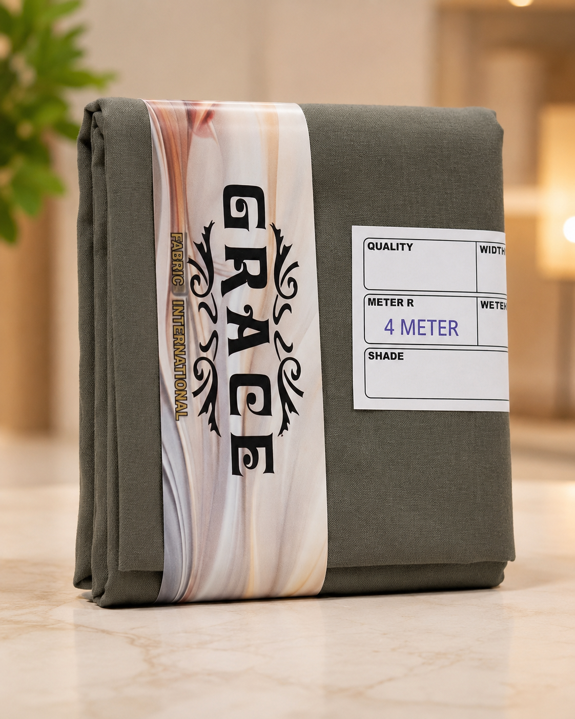 Grace Premium Wash and Wear Unstitched Suit Fabric Ash Grey 4 Meter