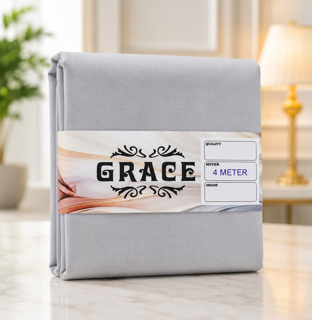 Grace Premium Wash and Wear Unstitched Suit Fabric Pearl Grey 4 Meter