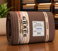 Grace Premium Wash and Wear Unstitched Suit Fabric Coffee Brown 4 Meter