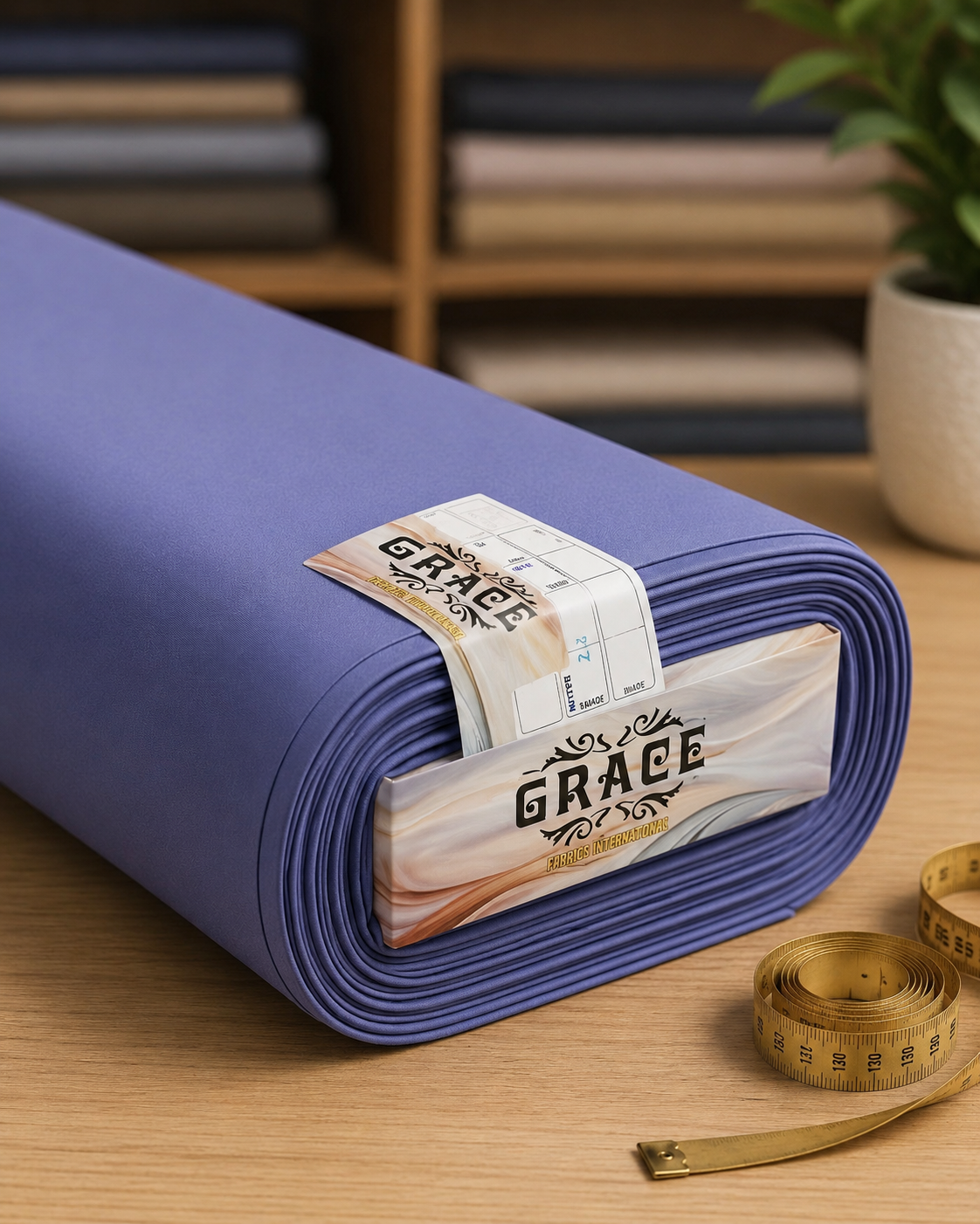 Grace Premium Wash and Wear Unstitched Suit Fabric Royal Lavender Blue 4 Meter