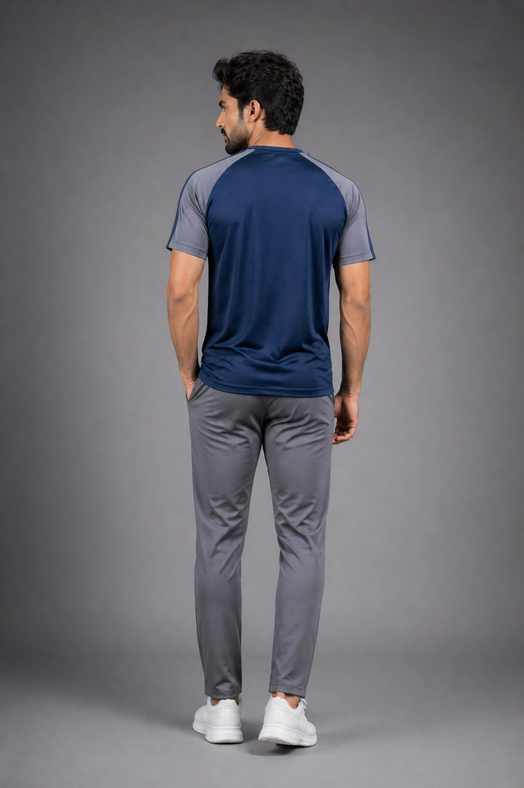 Premium Track Suit Navy & Grey – Polyester Dri Fit