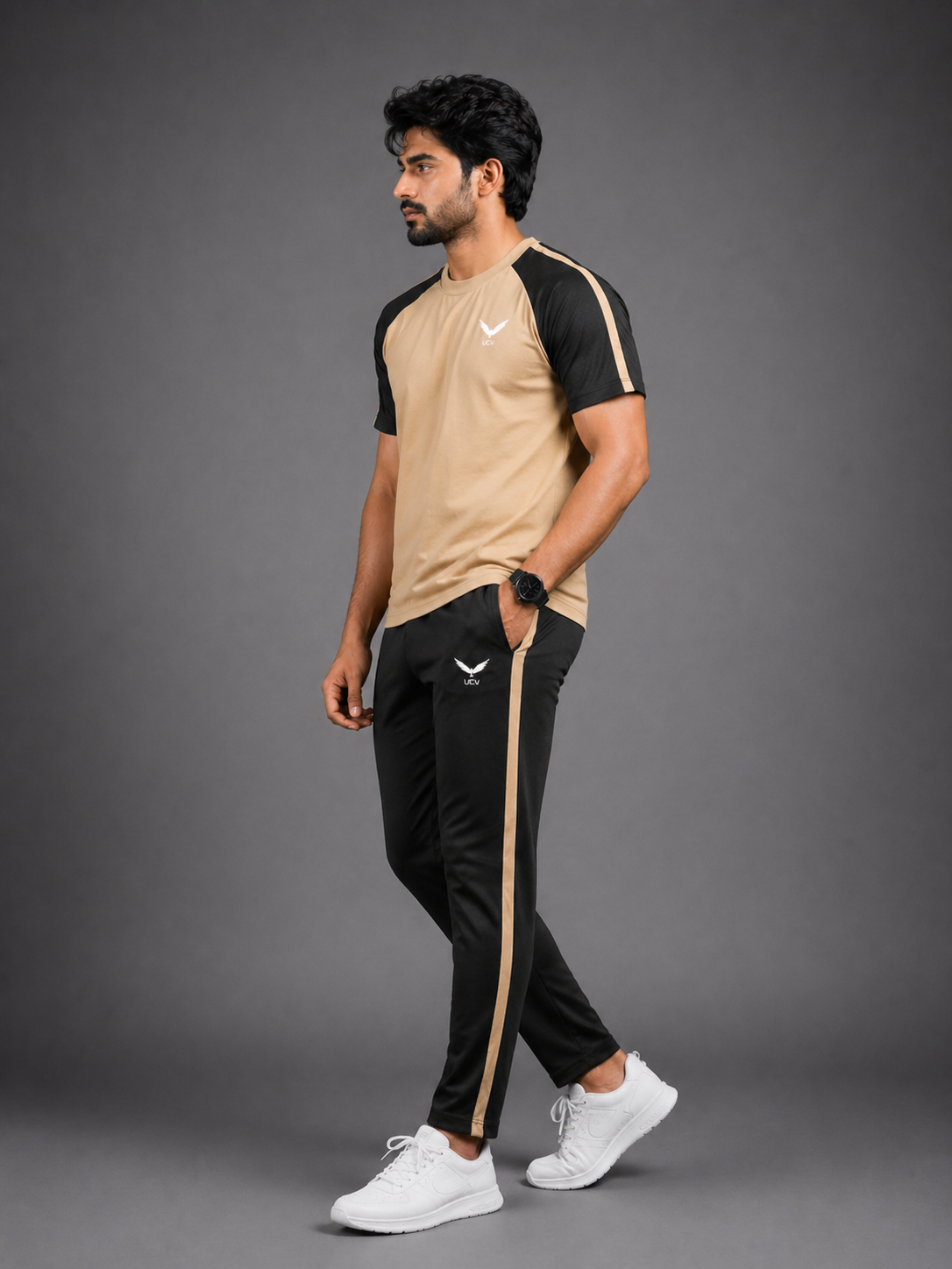 Premium Black and Skin Track Suit – Polyester Dri Fit