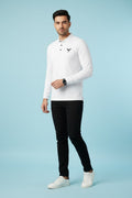 White Full Sleeve Polo Shirt – Polyester & Spandex Dri Fit