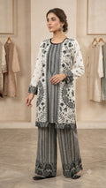 Women's Stitched 2 Piece Lawn Cotton Suit | Ready to Wear Printed Kurti & Matching Printed Trouser | Elegant Pakistani Ladies Dress