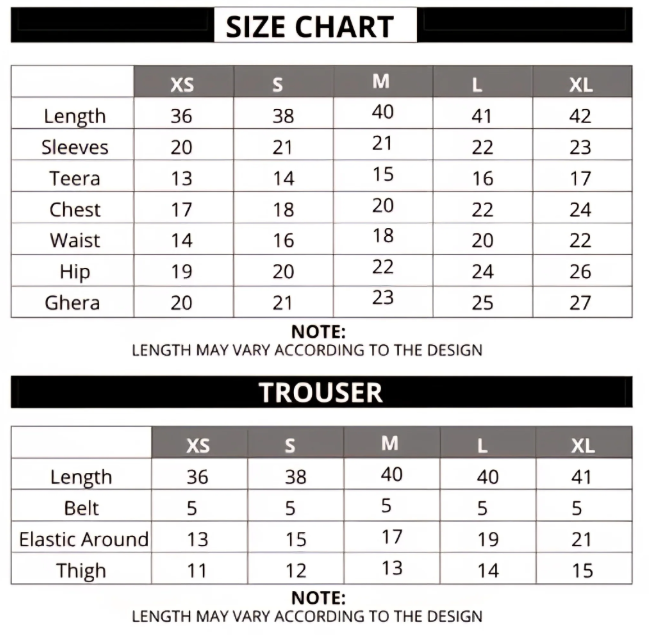 Mariposa Suit 5 Days Stitching 50% Advance Payment