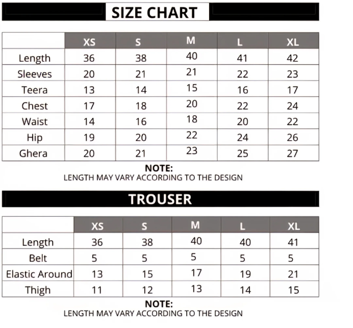 Nida Suit 5 Days Stitching 50% Advance Payment