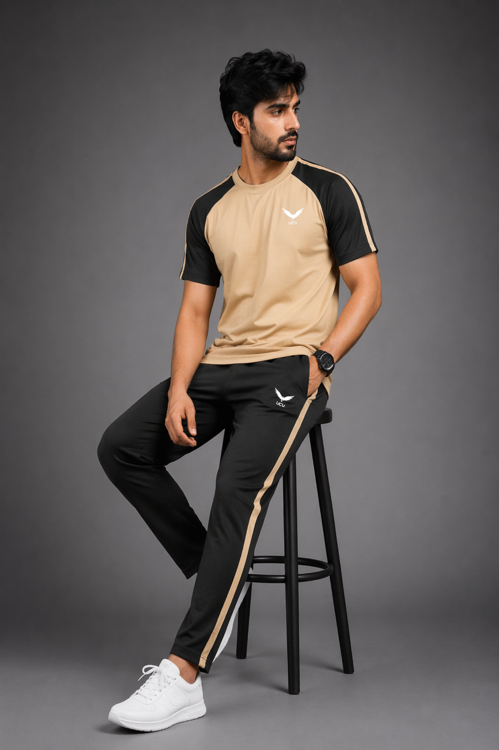 Premium Black and Skin Track Suit – Polyester Dri Fit